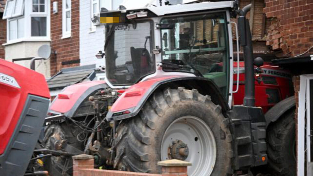 Tractor crashed into house