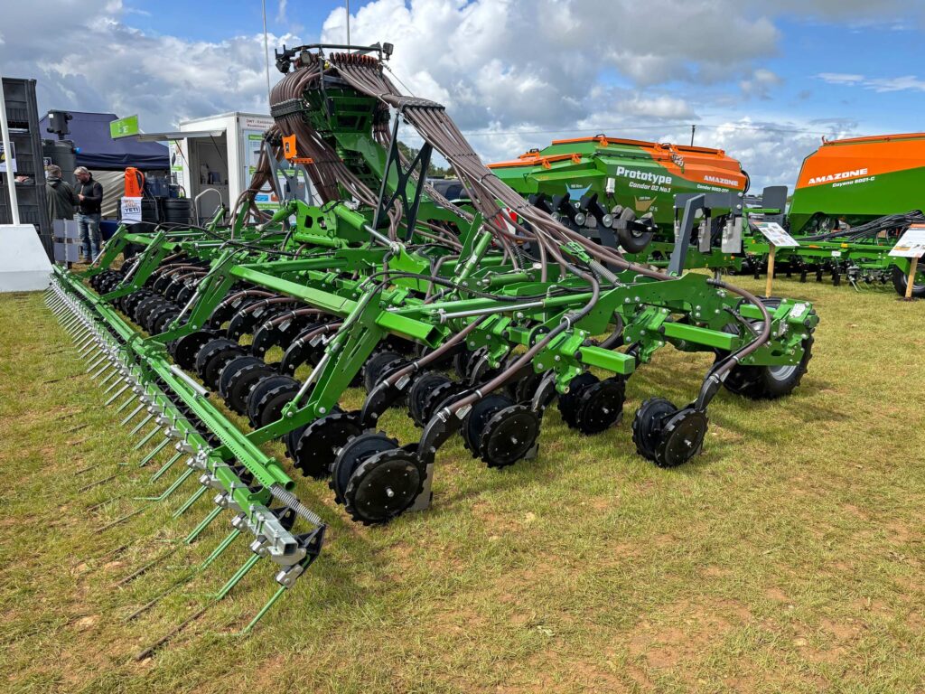 Seed drill on display at a show