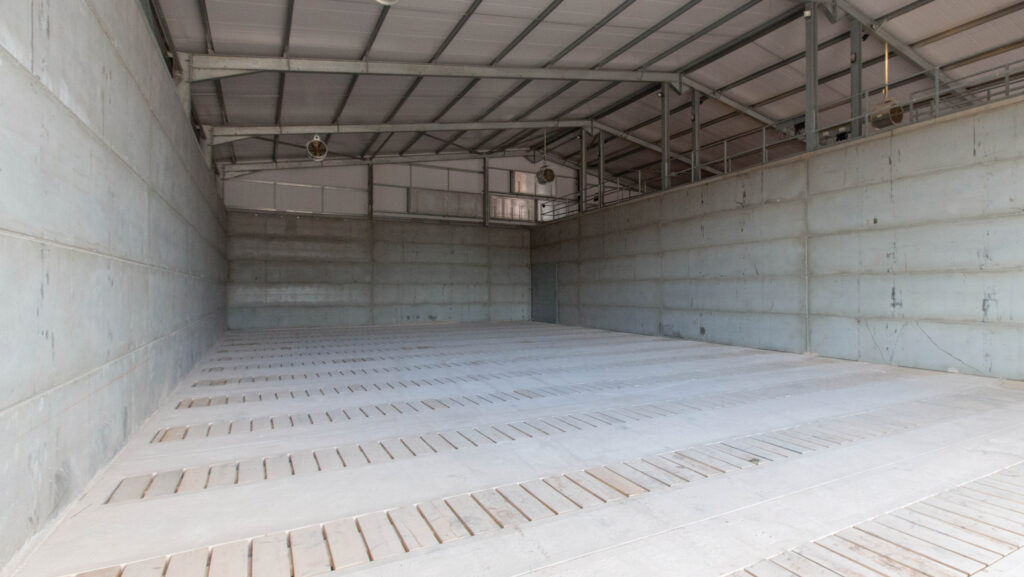 Empty bulk potato store