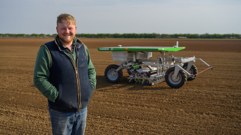 Kaleb Cooper and farm droid onion seed planting device