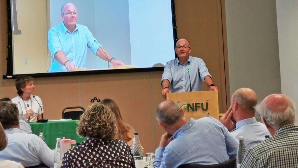 Tom Bradshaw addressing NFU Council