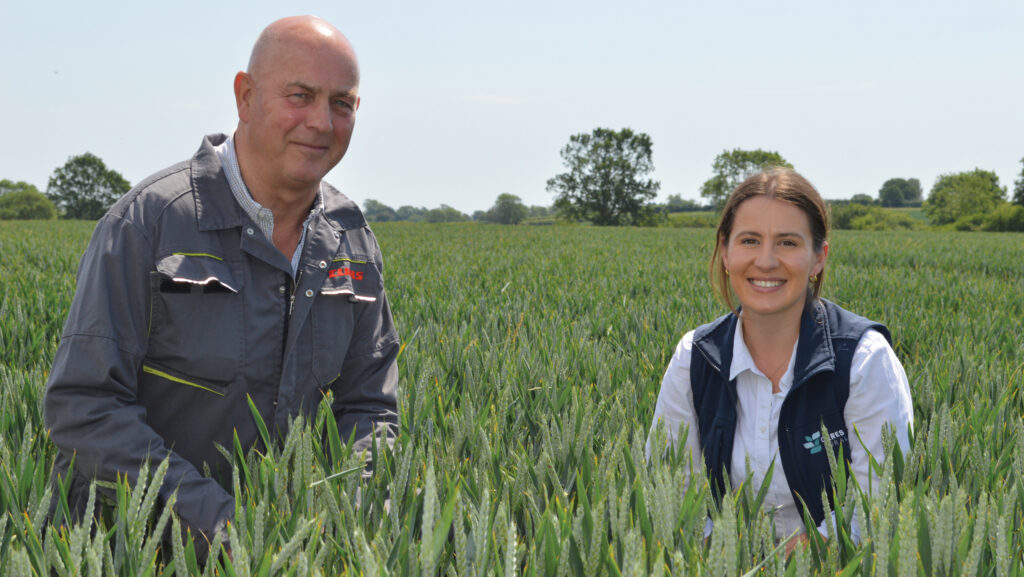 Peter Sinnott (left) and Louise Penn in field