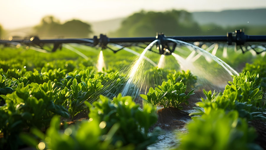 Soil watering spray sensor