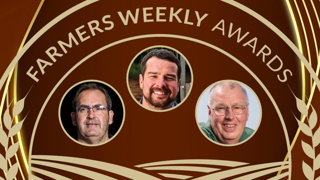 2026 Beef Farmer of the Year finalists Luke Hawes (representing the Hawes family) Peter Lowe and Graham Parks © Oli Lees and Lee Boswell Photography