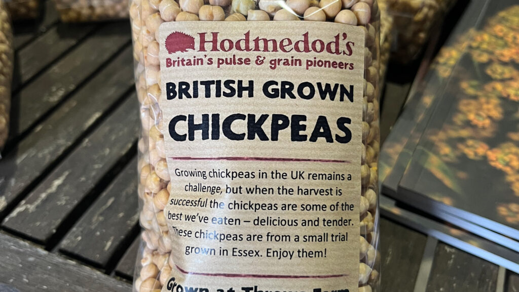 A packet of Hodmedod's British-grown chickpeas