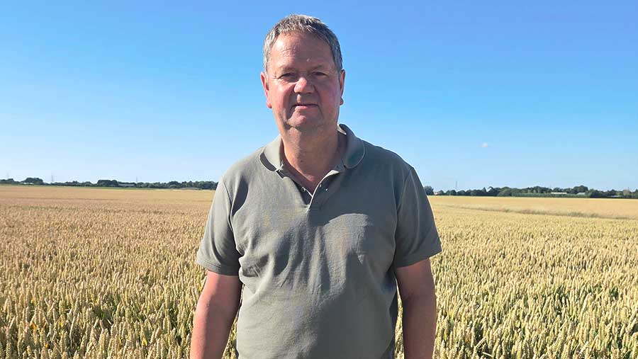 David Suckling standing in his field of RGT Hexton