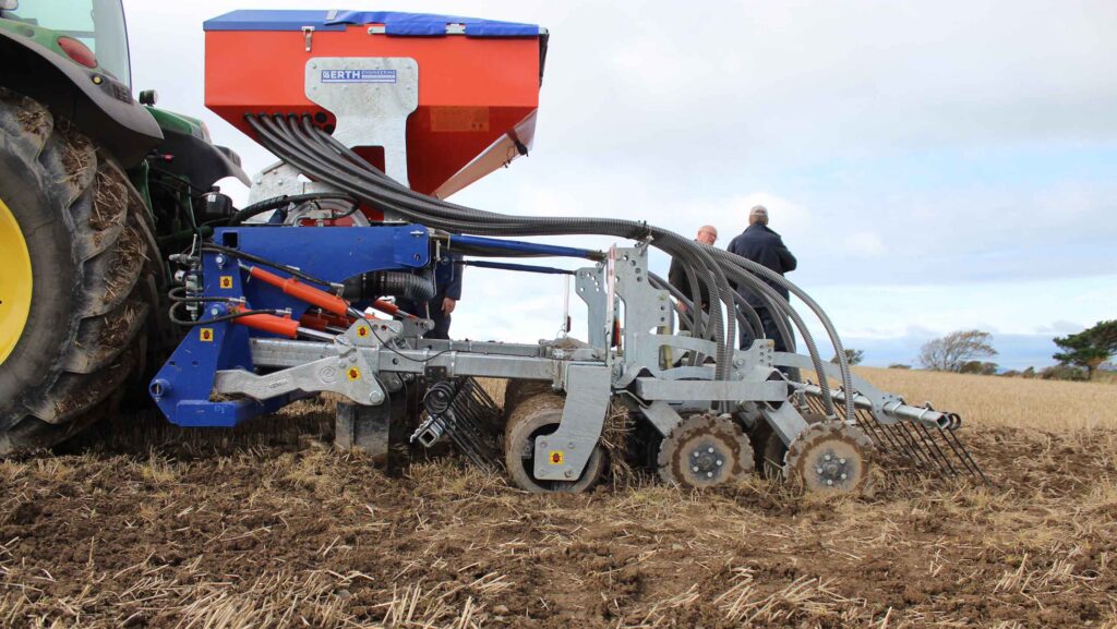 Panbuster drill working in field