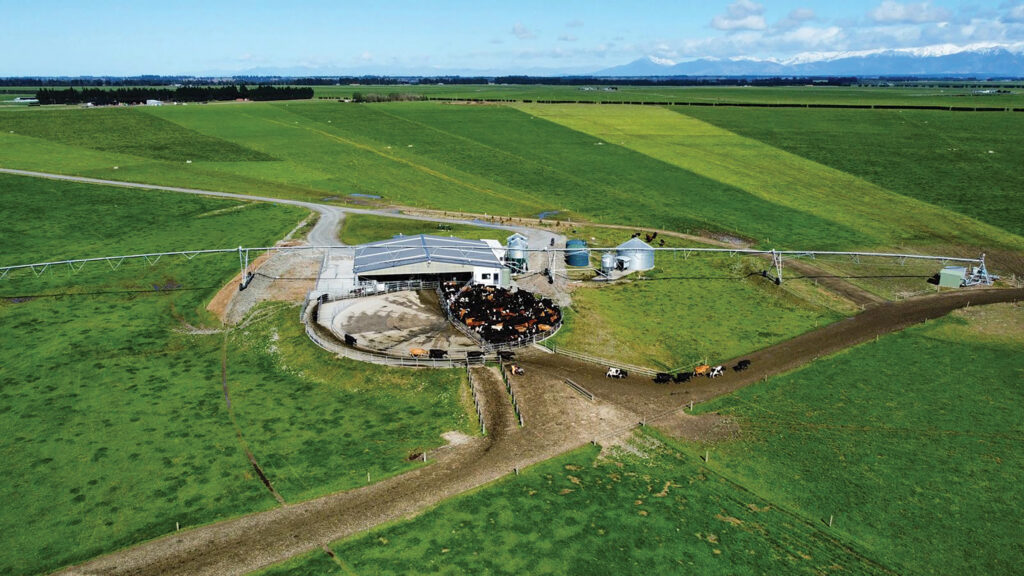 Aerial view of farm