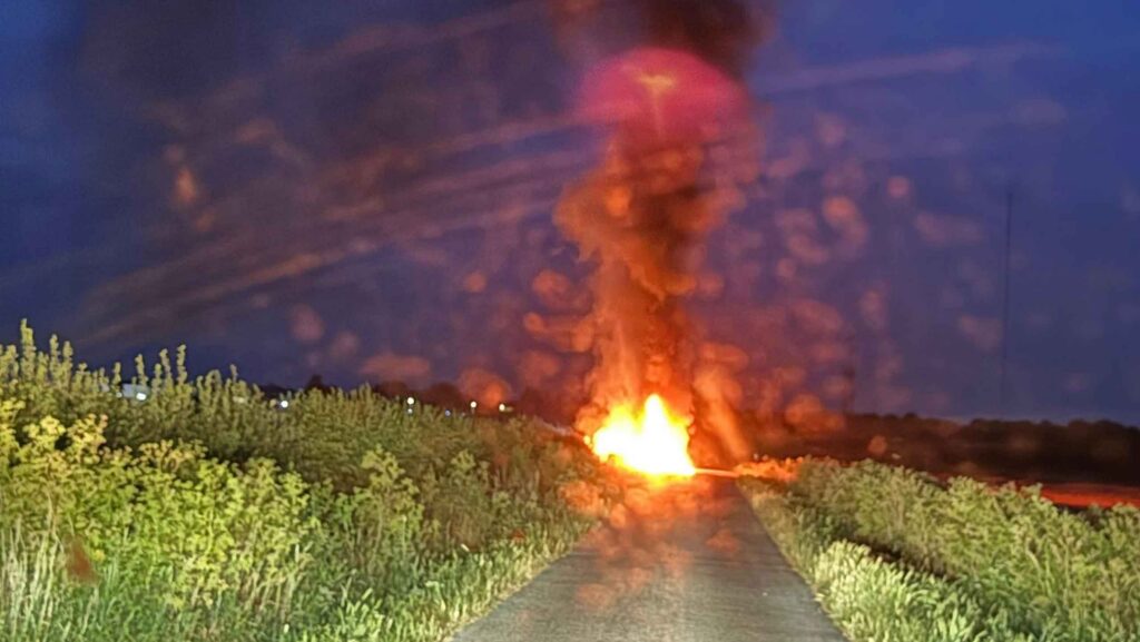 Fire on Gunthorpe Road, close to Moor Farm © Judith Jacobs