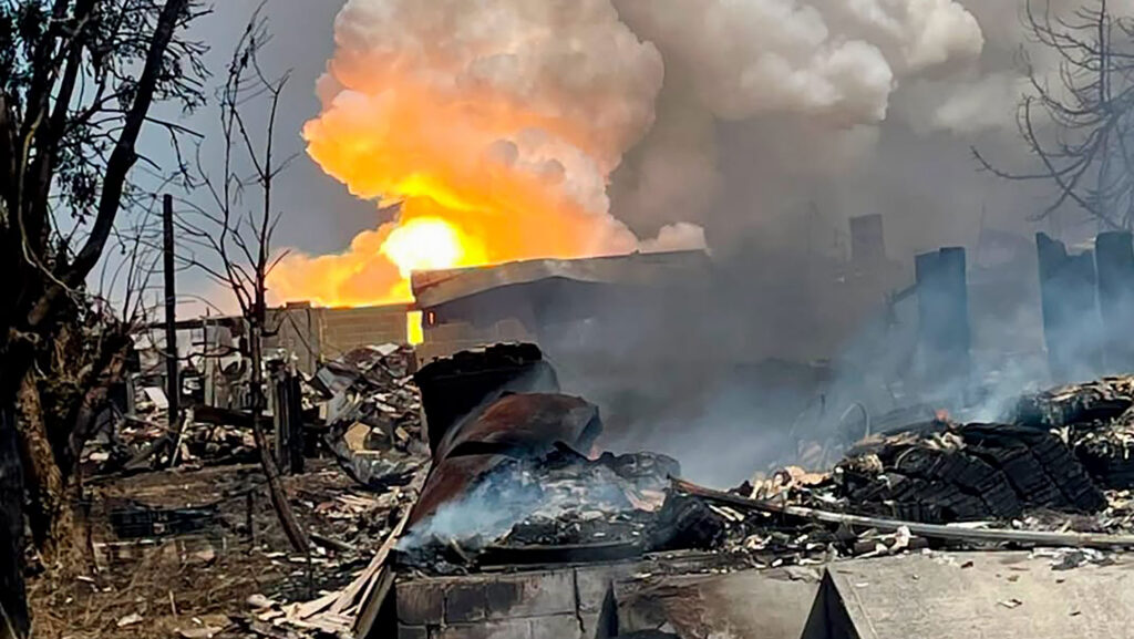 An explosion at an industrial site