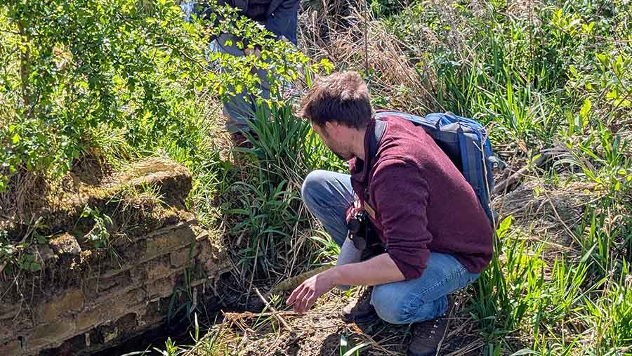 Examining land