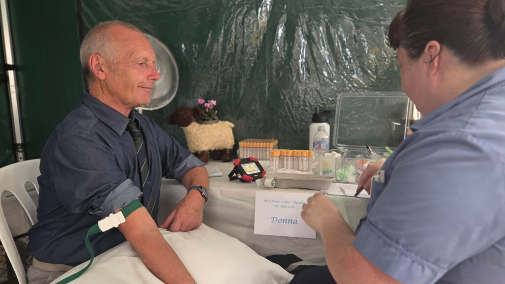 NSA chief executive Phil Stocker having a PSA test © Farming Community Network