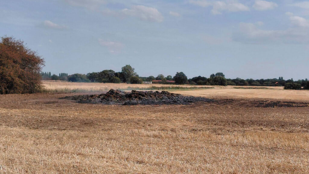 A straw stack torched in North Lincolnshire © Humberside Police