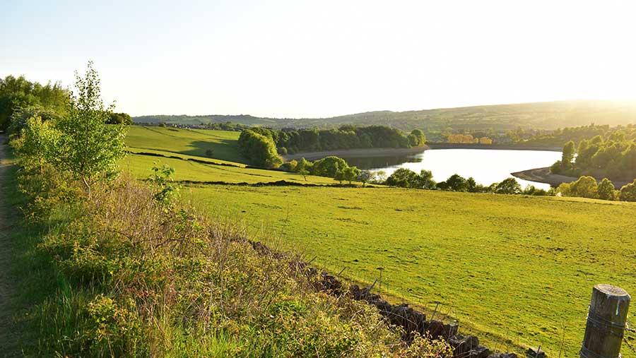 Uploands with lake