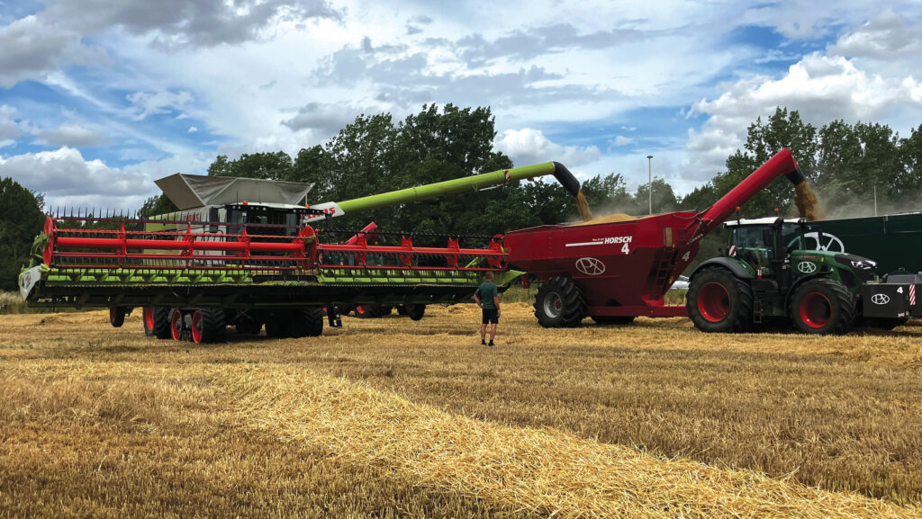 Combine in field