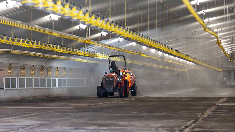 Farm machinery in warehouse