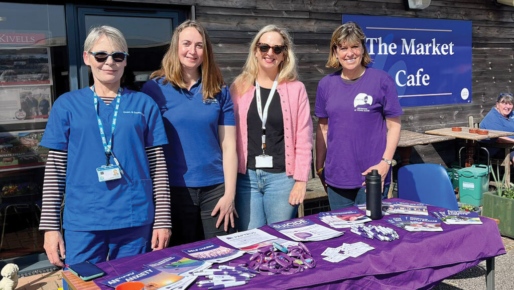 From left: Buffy Flanagan (market nurse), Jay Waylen (Penbode Vets), Catherine White (Imagine If) and Kate Crofton (Papyrus UK) © NHS Cornwall