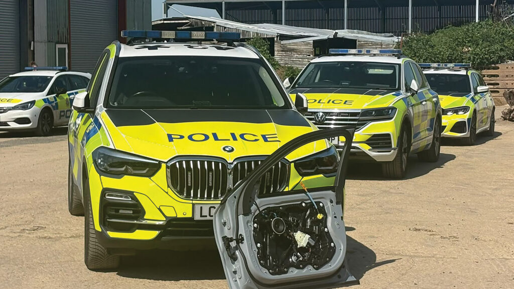 Police at suspected chop shop at an agricultural business in Wiltshire