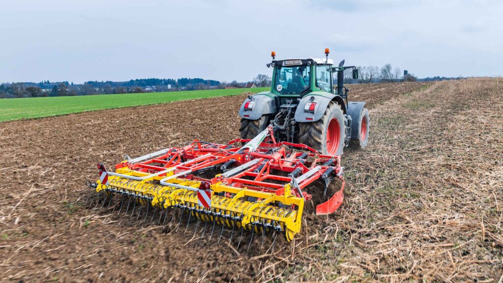 Pottinger Synkro cultivator working in field