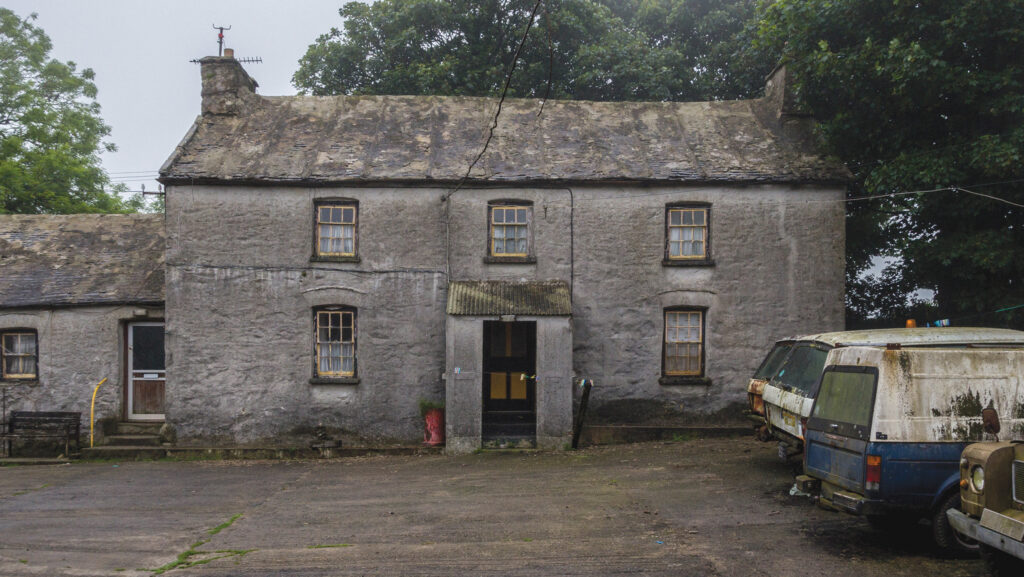 A weathered farmhouse