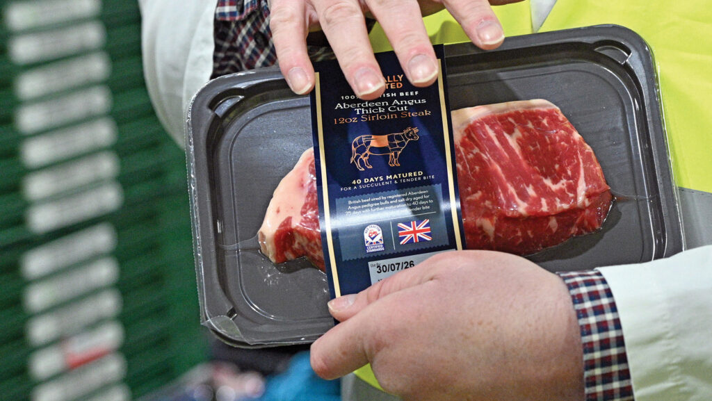 Supermarket pack of beef