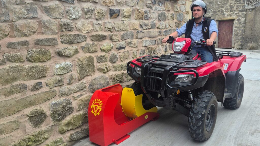 Will Fryars demos the Keyless ATV Lock, normally positioned inside a building © Will Fryars 
