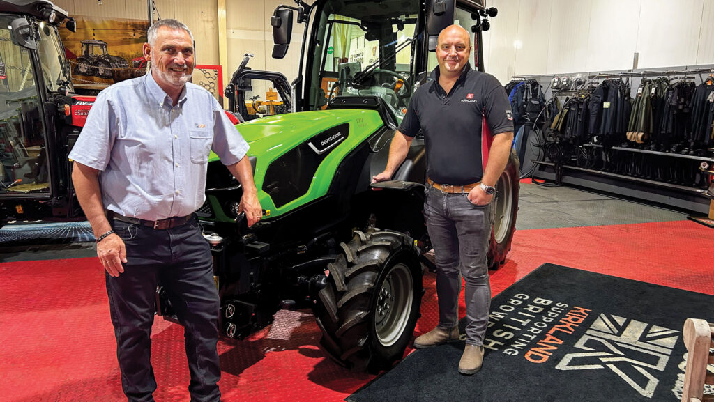 Deutz-Fahr product specialist David Jefferson (left) with Kirkland managing director Scott Worsley