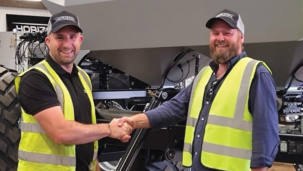 Horizon territory manager Rhodri Davies (left) with Will Walmsley
