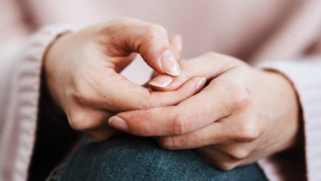 Worried hands