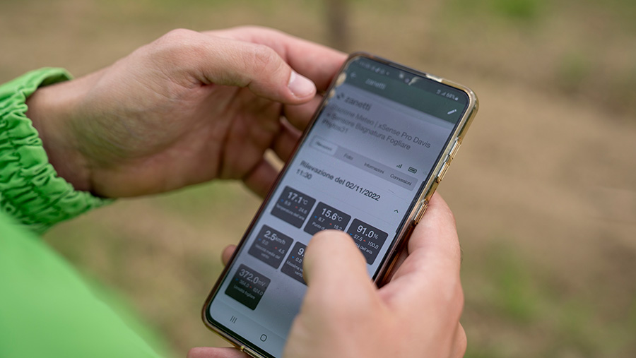 Farmer using smartphone