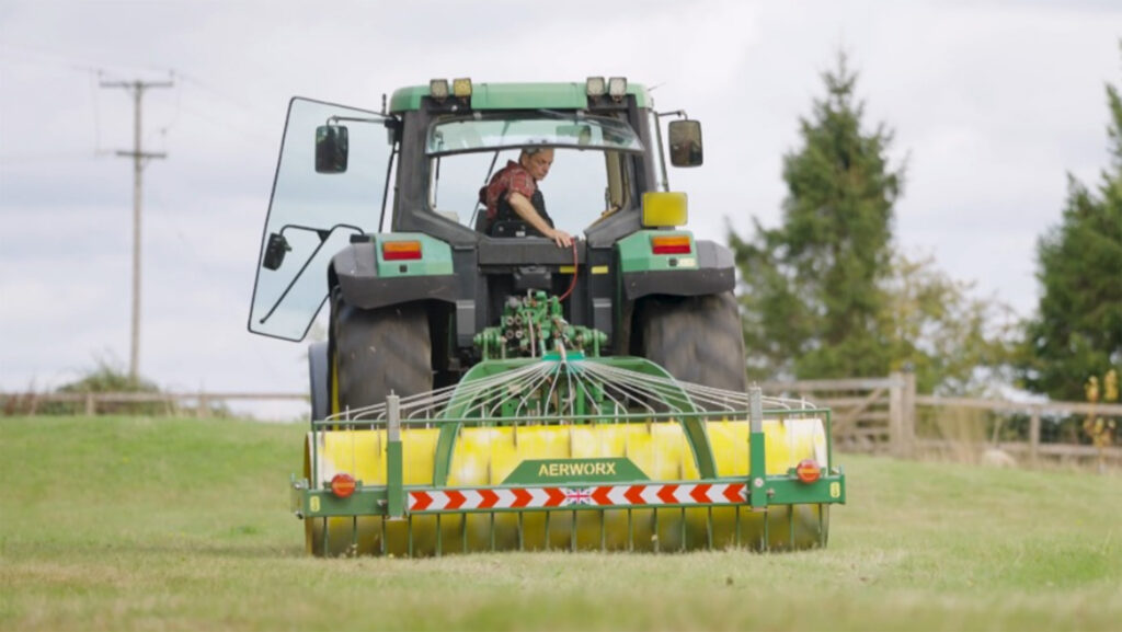 AerWorx Microbz unit behind tractor