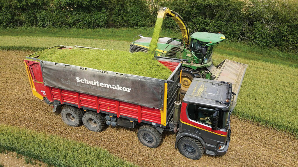 Truck being loaded with crop