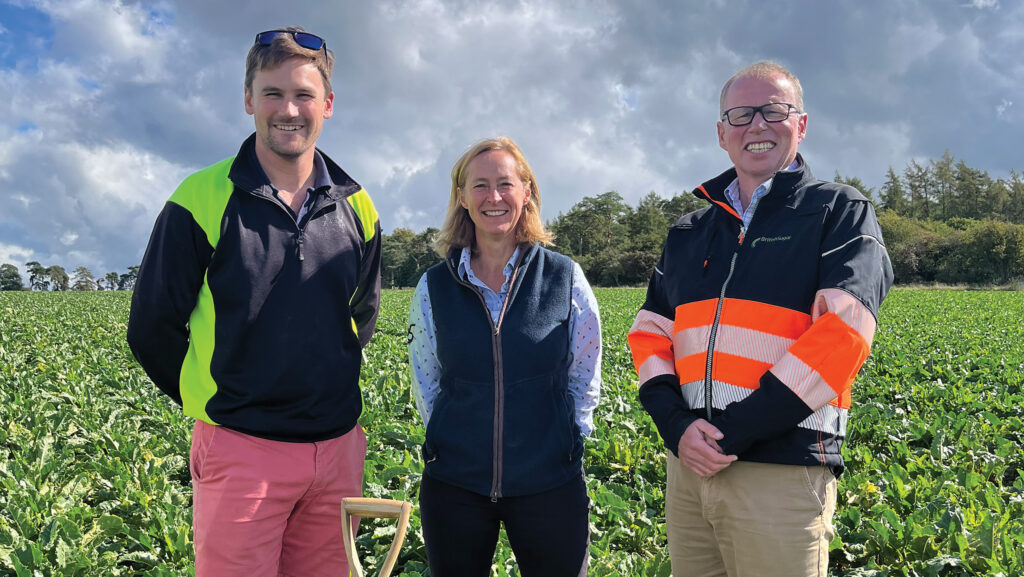 Nick Scantlebury (Elveden), Belinda Bailey (Syngenta) and Anthony Hagen (British Sugar)