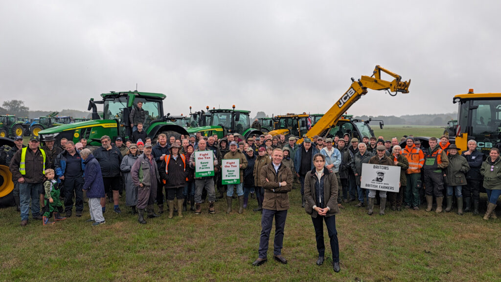 Shadow Defra team Robbie Moore MP and Victoria Atkins MP with farmers