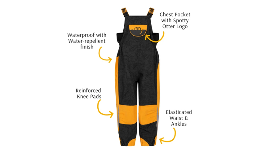 Spotty Otter X JCB dungarees