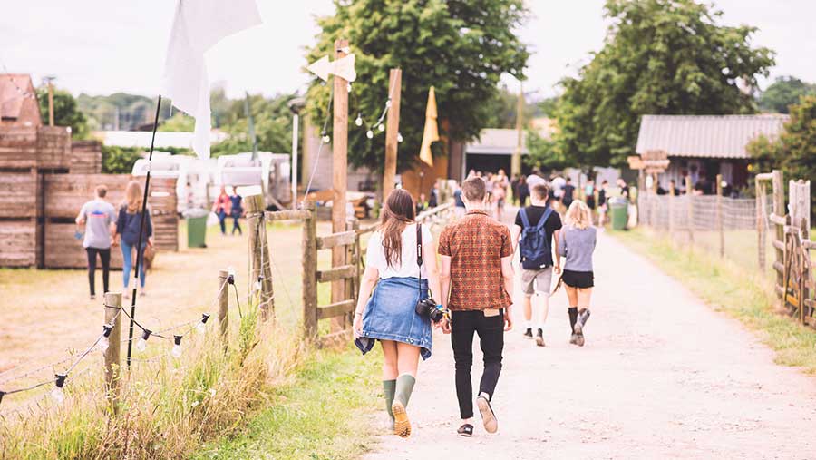 Festival goers at Barn on the Farm