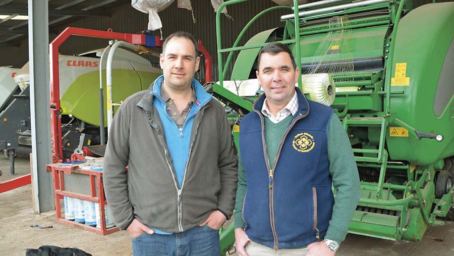 Ed Eavis and Troy Stuart with the McHale Fusion 3+ round baler