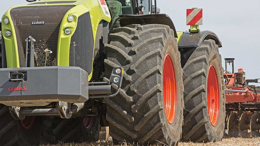 close-up of tractor