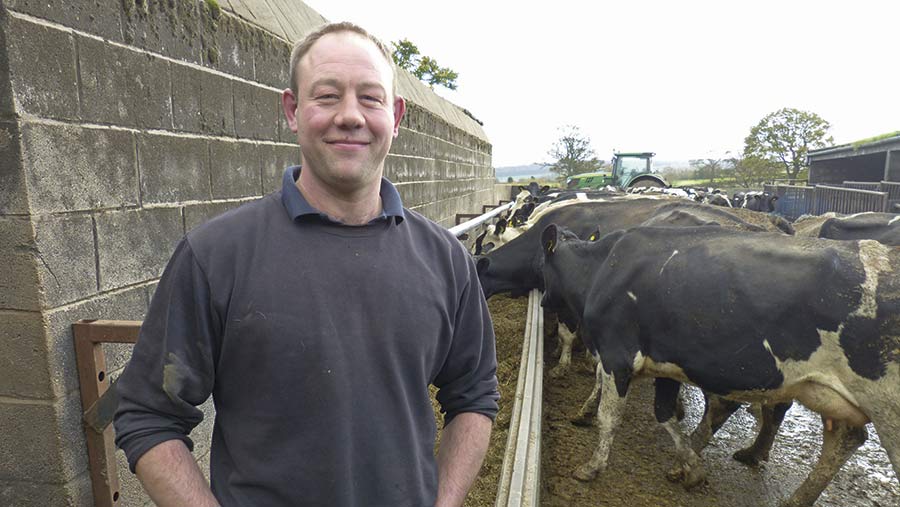 Andrew Parker with dairy cows