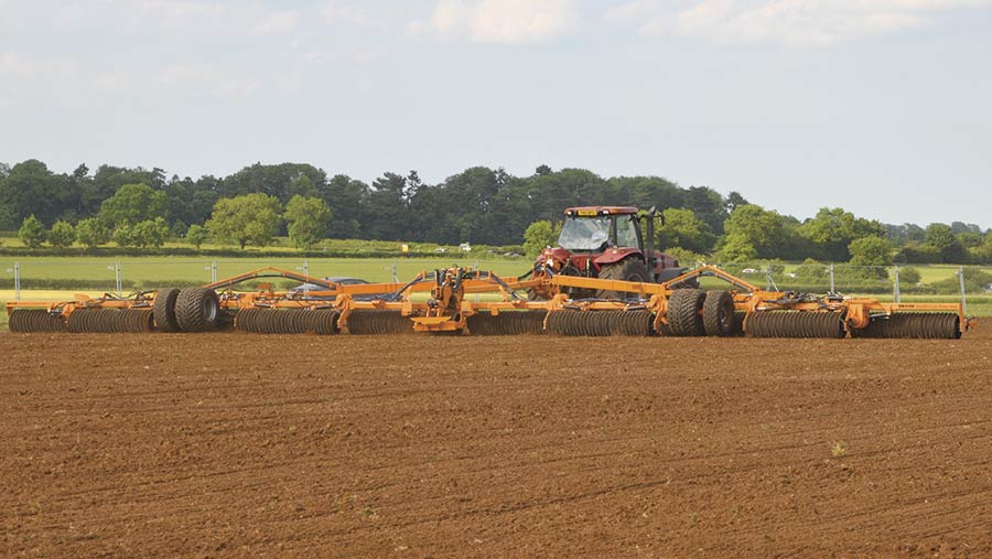 A set of Brocks Double Lock rollers at work in a field