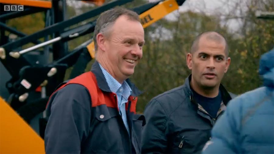 Robert Neill laughing at Top Gear's Matt Le Blanc and Chris Harris