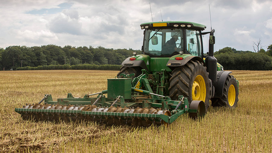 A farm subsoils oilseed rape stubble