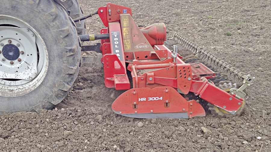 Toolbar with power harrow