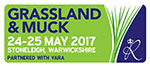 Grassland & Muck logo reading Grassland & Muck, 24-25 May 2017, Stoneleigh, Warwickshire