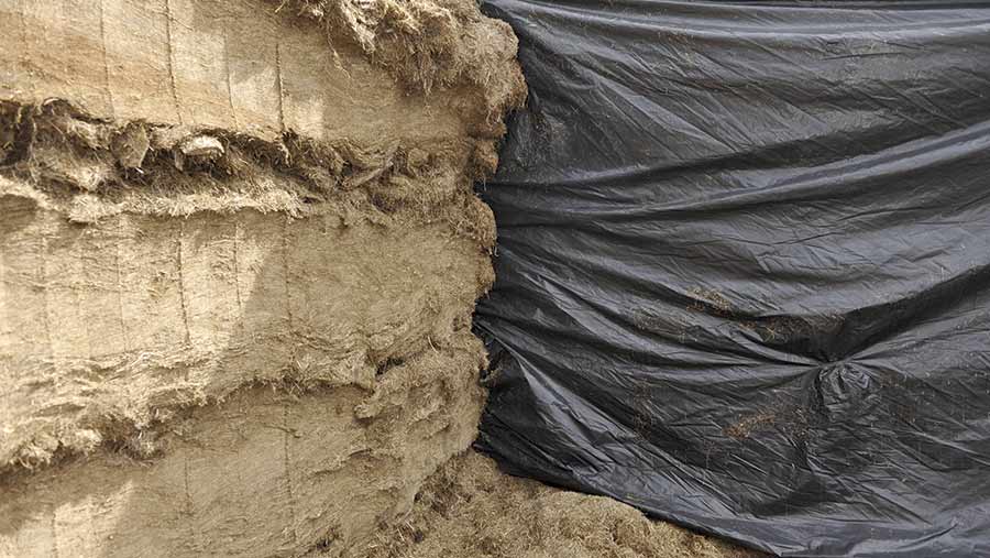 A silage clamp with a side sheet