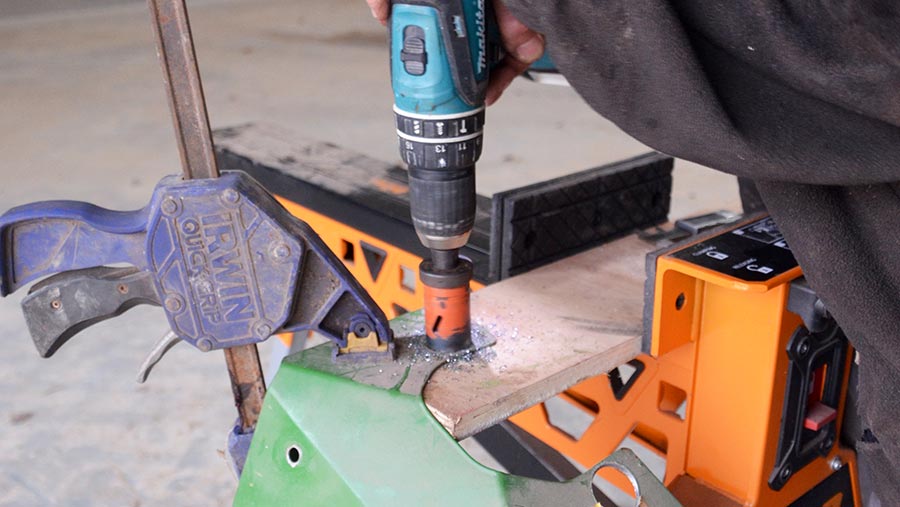 Making a hole with a saw