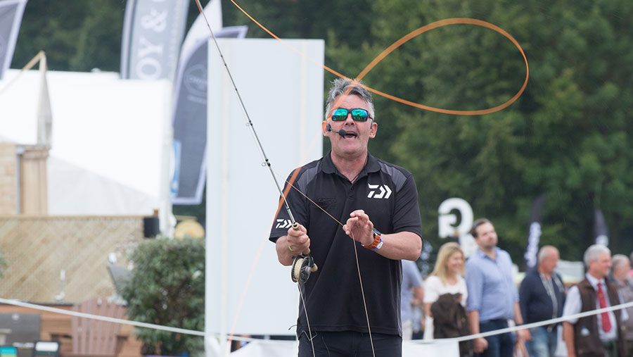 Man doing fly-fishing at the Game Fair