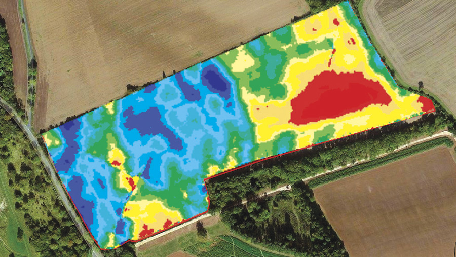 (3) A smoothed yield map post-edit