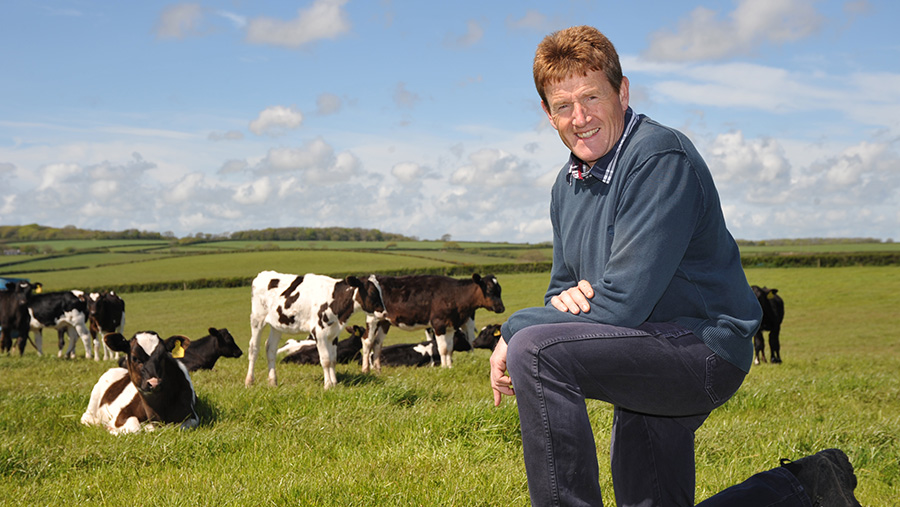 Chris James with heifer calves