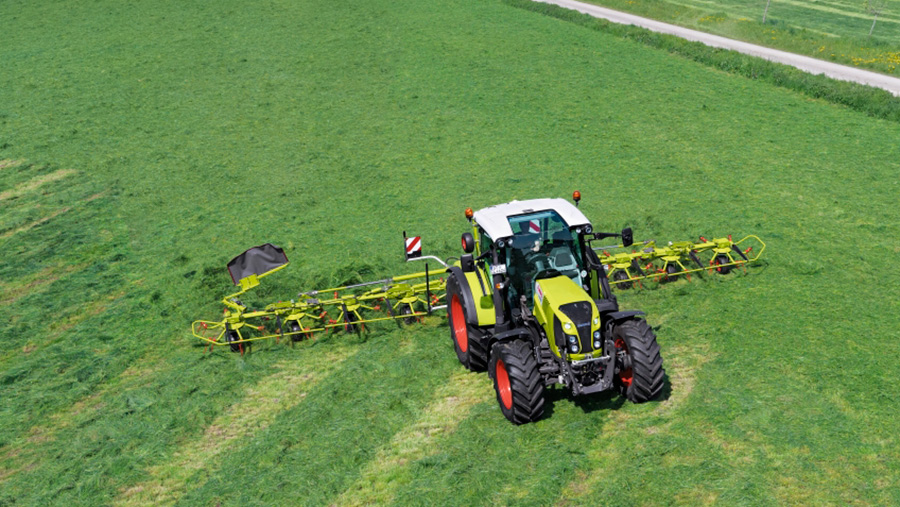Claas Arion working in the field